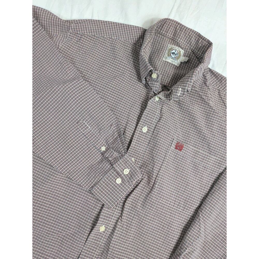 Cinch Long Sleeve Shirt Men's Size XL Western Red Black Plaid Button Down